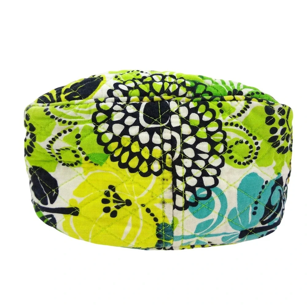 Vera Bradley Limes Up Floral Quilted Cotton Lunch Tote Green Yellow Blue Black